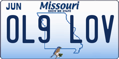 MO license plate OL9L0V
