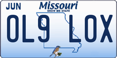 MO license plate OL9L0X