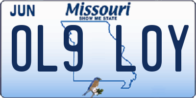 MO license plate OL9L0Y