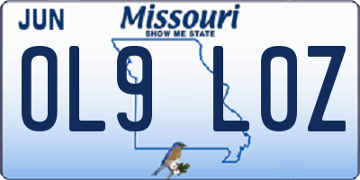 MO license plate OL9L0Z
