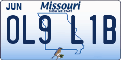 MO license plate OL9L1B