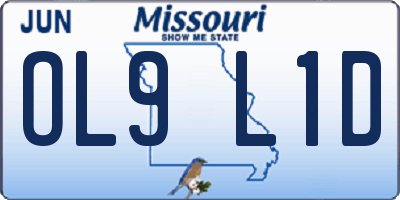 MO license plate OL9L1D