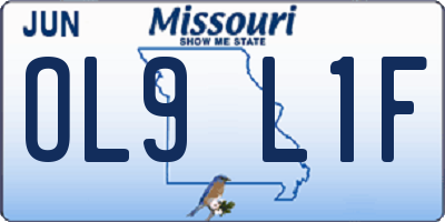 MO license plate OL9L1F