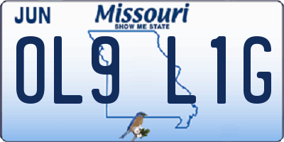 MO license plate OL9L1G