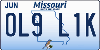 MO license plate OL9L1K
