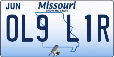 MO license plate OL9L1R