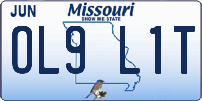 MO license plate OL9L1T