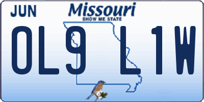 MO license plate OL9L1W