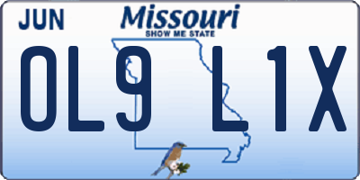 MO license plate OL9L1X