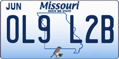 MO license plate OL9L2B