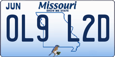 MO license plate OL9L2D