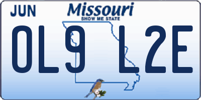MO license plate OL9L2E