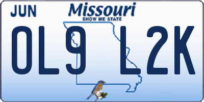 MO license plate OL9L2K