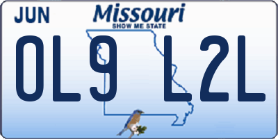 MO license plate OL9L2L