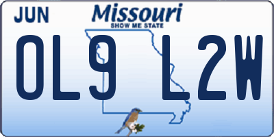 MO license plate OL9L2W