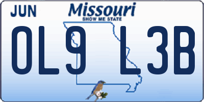 MO license plate OL9L3B