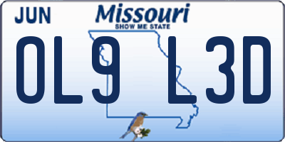 MO license plate OL9L3D