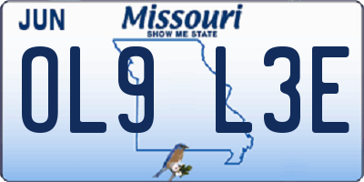 MO license plate OL9L3E