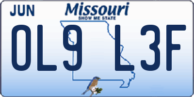 MO license plate OL9L3F