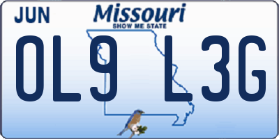 MO license plate OL9L3G
