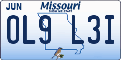 MO license plate OL9L3I