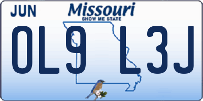 MO license plate OL9L3J
