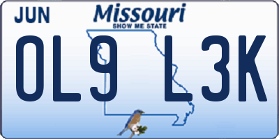 MO license plate OL9L3K