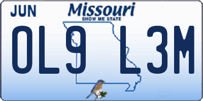 MO license plate OL9L3M