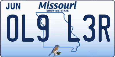 MO license plate OL9L3R