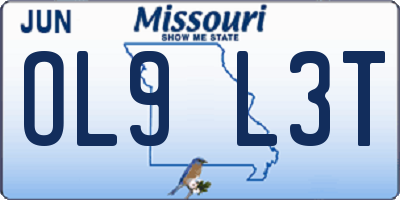MO license plate OL9L3T