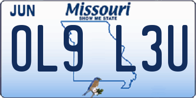 MO license plate OL9L3U