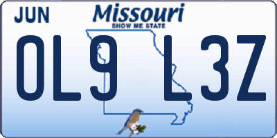 MO license plate OL9L3Z