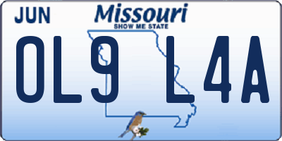 MO license plate OL9L4A