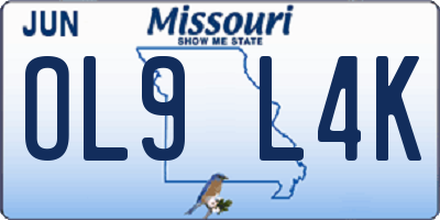 MO license plate OL9L4K