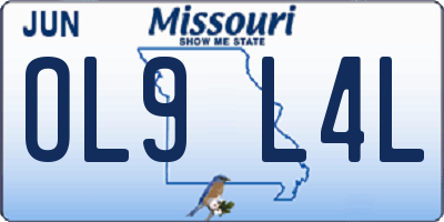 MO license plate OL9L4L