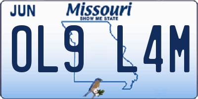 MO license plate OL9L4M