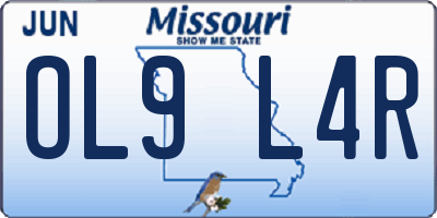 MO license plate OL9L4R