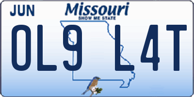 MO license plate OL9L4T