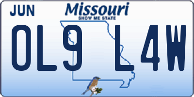 MO license plate OL9L4W