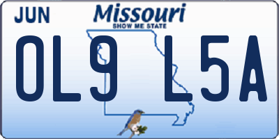 MO license plate OL9L5A