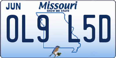 MO license plate OL9L5D