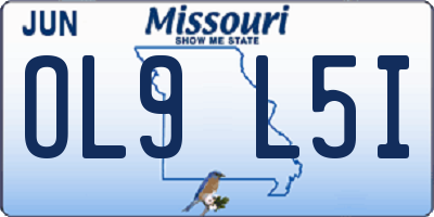 MO license plate OL9L5I