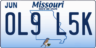 MO license plate OL9L5K