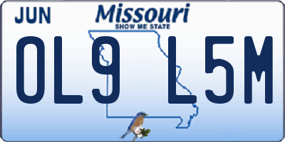 MO license plate OL9L5M