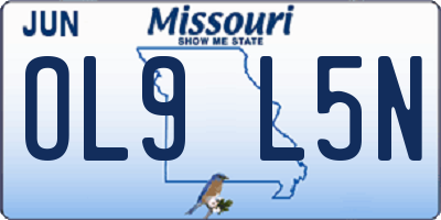 MO license plate OL9L5N