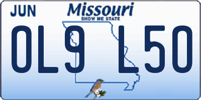 MO license plate OL9L5O