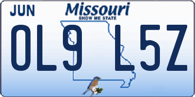 MO license plate OL9L5Z