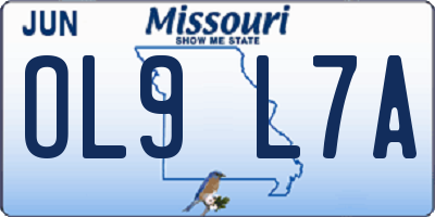 MO license plate OL9L7A