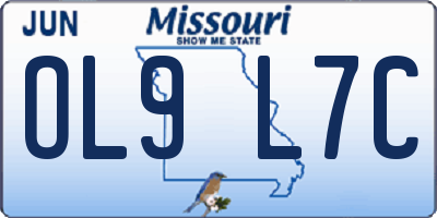 MO license plate OL9L7C