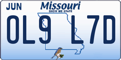MO license plate OL9L7D